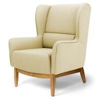 Poltrona Milena Base De Madeira Corano Bege C-26 - 1