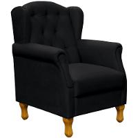 Poltrona Para Sala De Estar Yara P02 Corino Preto - 1