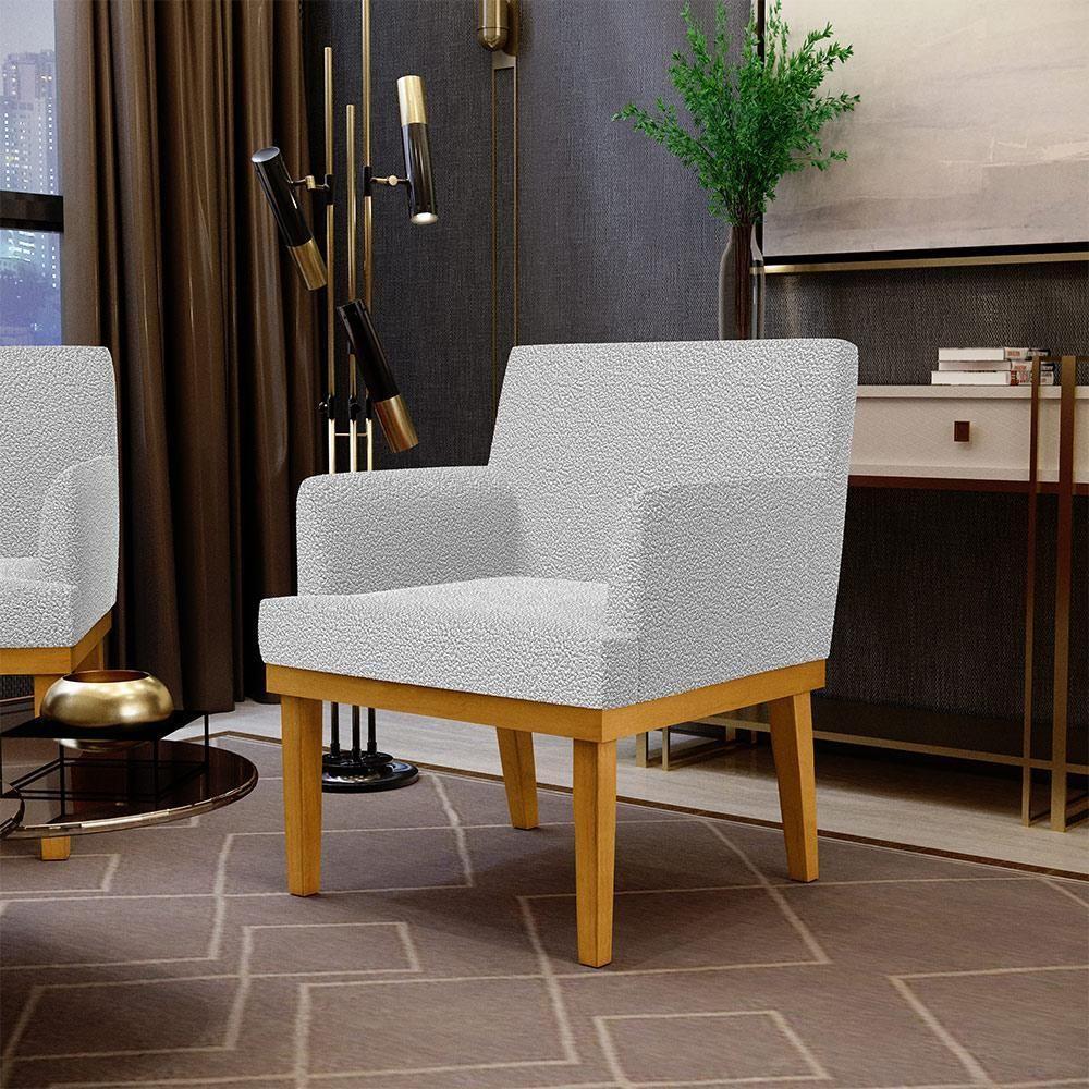 Poltrona Base Mel Beatriz W01 Bouclê Cinza - 9