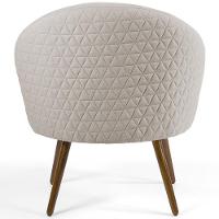 Kit 02 Poltronas Fixa Pés Palito Tressê Linho Bege C-107 - 2