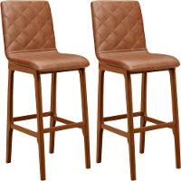 Kit 02 Banquetas Altas Cozinha De Jantar Fixa Zoe B04 Camel - 1