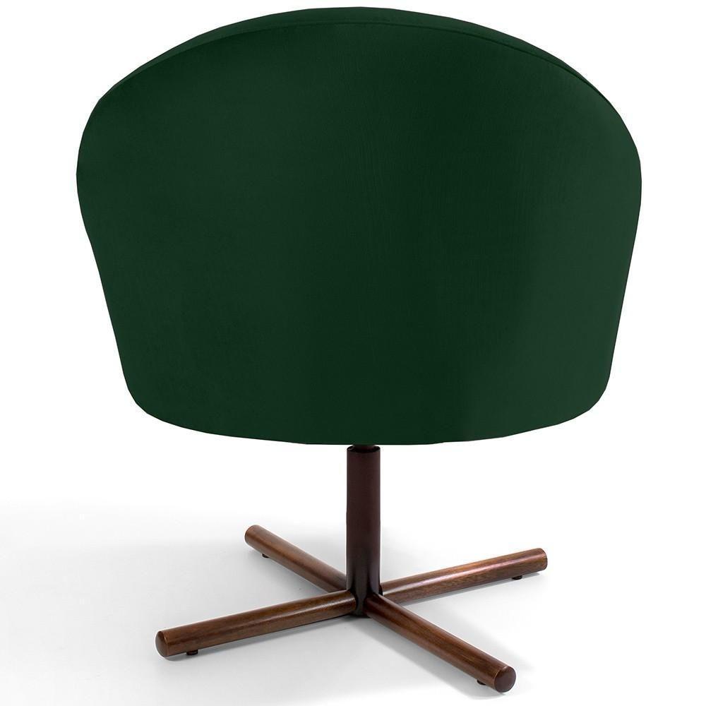 Kit 02 Poltronas Giratória Base X Veludo Verde C-303 - 3