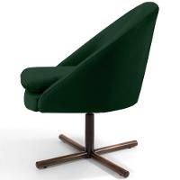 Kit 02 Poltronas Giratória Base X Veludo Verde C-303