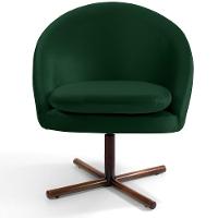 Kit 02 Poltronas Giratória Base X Veludo Verde C-303 - 6