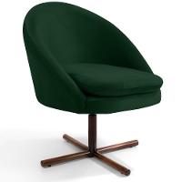 Kit 02 Poltronas Giratória Base X Veludo Verde C-303 - 7