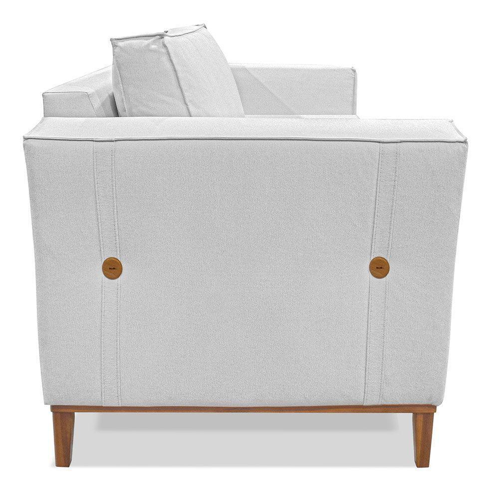 Kit 2 Poltronas Para Vega Linho Cinza Pés Castanho - 5