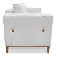 Kit 2 Poltronas Para Vega Linho Cinza Pés Castanho - 5