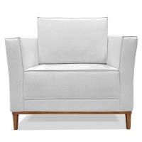 Kit 2 Poltronas Para Vega Linho Cinza Pés Castanho - 6