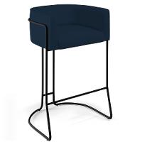 Kit 02 Banquetas Fixa Preto Veludo Azul Oxford C-304 - 7