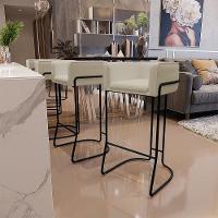 Kit 02 Banquetas Fixa Preto Corano Bege C-26 - 8