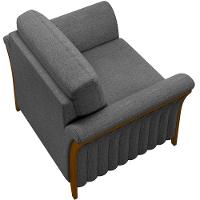 Poltrona Base Fixa Stefan M03 Linho Chumbo - 2