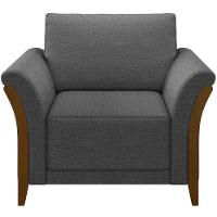 Poltrona Base Fixa Stefan M03 Linho Chumbo