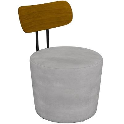 Poltrona Base Fixa Luara M03 Veludo Cinza