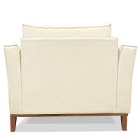 Kit 2 Poltronas Para Vega Linho Bege Pés Castanho