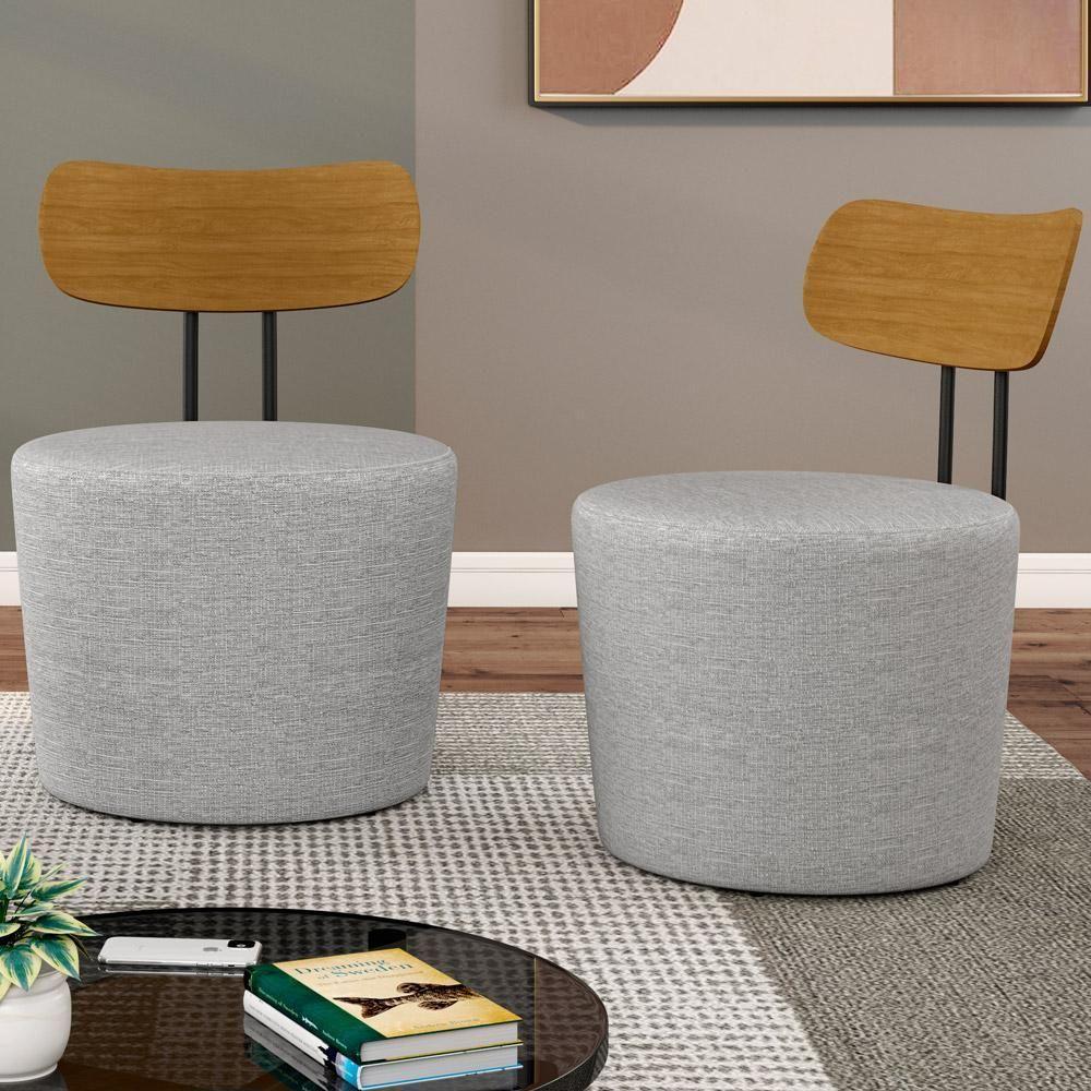 Poltrona Base Fixa Luara M03 Linho Cinza - 5