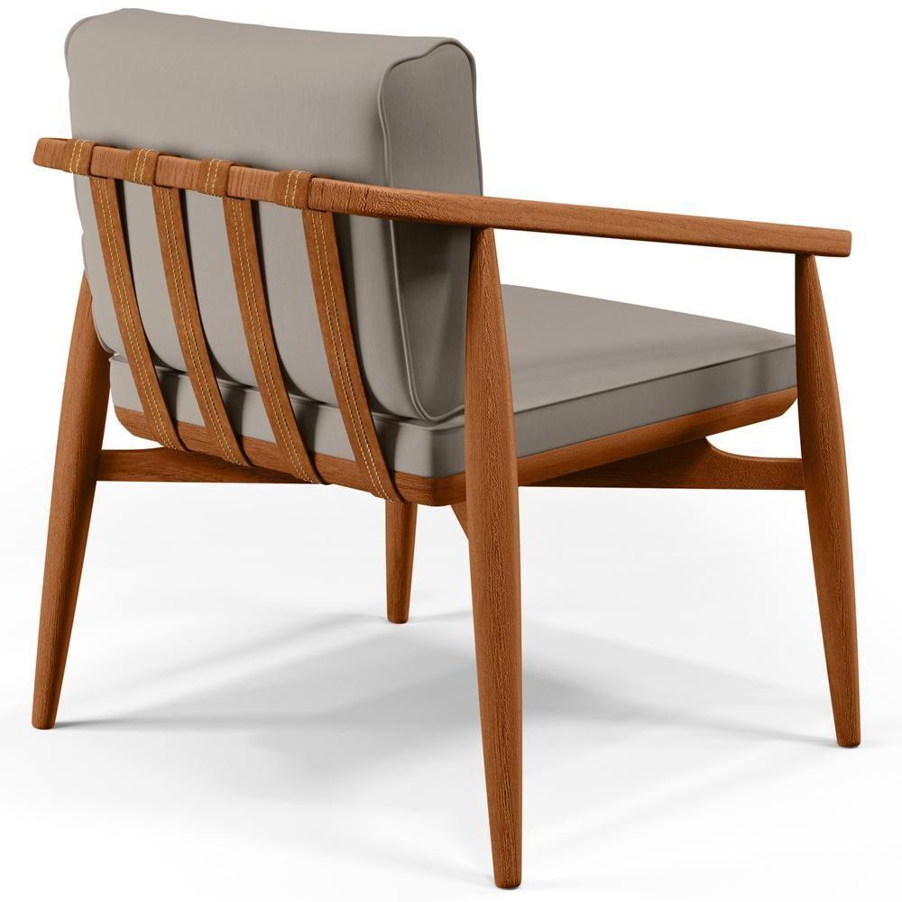 Kit 02 Poltronas Com Cintas De Corano Lavínia B04 Linho Bege - 5