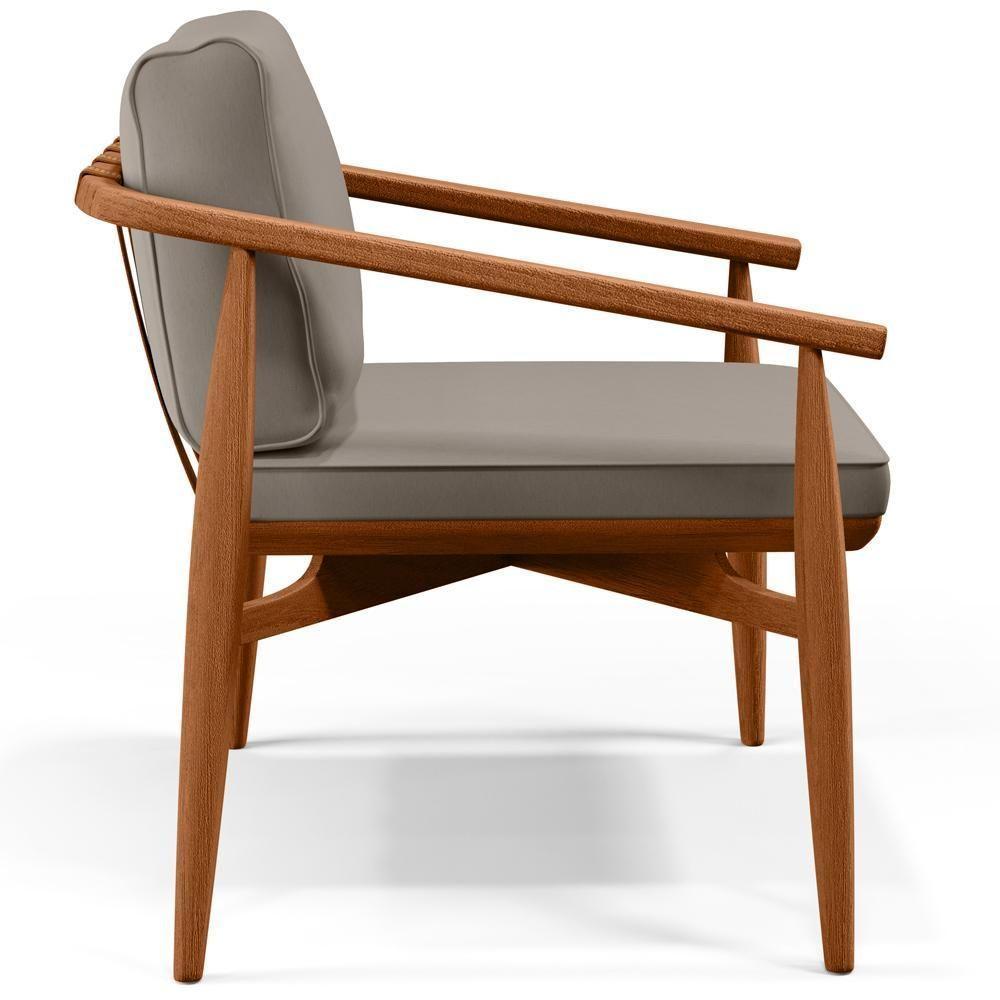 Kit 02 Poltronas Com Cintas De Corano Lavínia B04 Linho Bege - 6