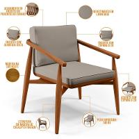 Kit 02 Poltronas Com Cintas De Corano Lavínia B04 Linho Bege - 3