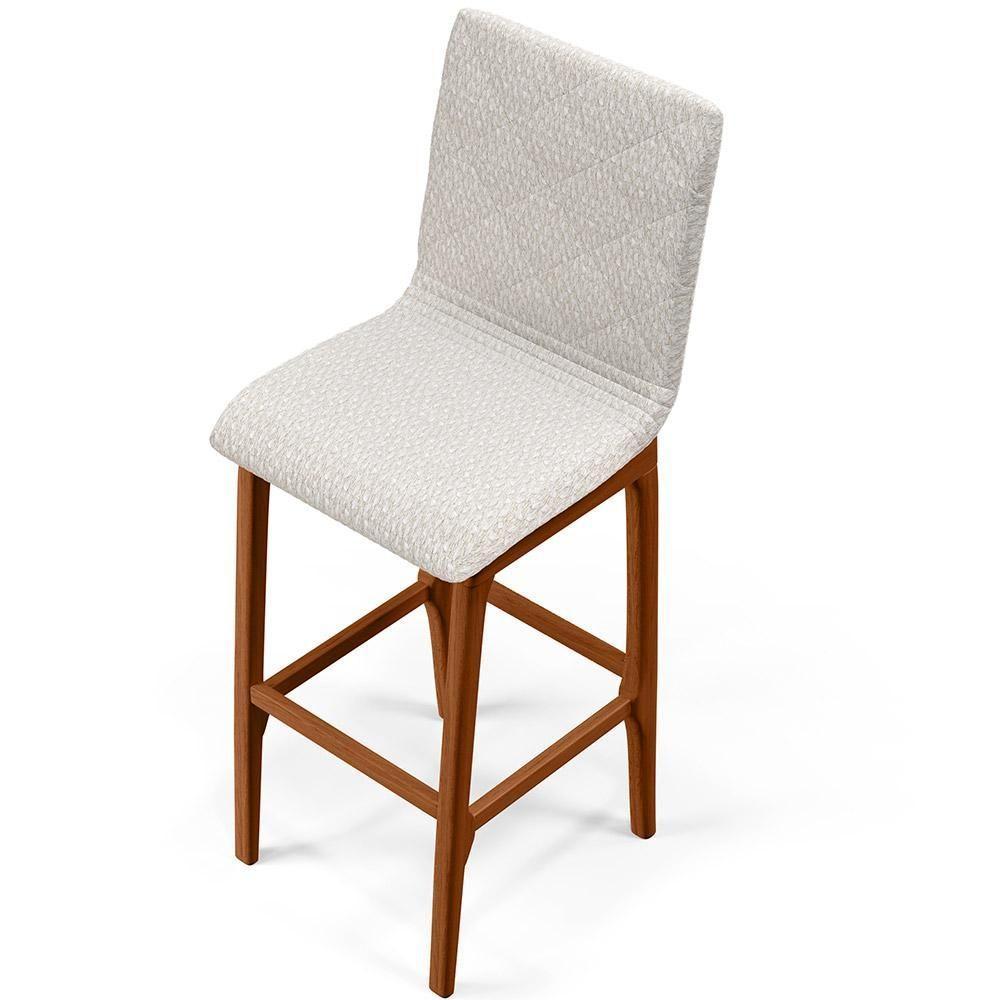 Banqueta Alta Cozinha De Jantar Fixa Zoe B04 Bouclê Cru - 3
