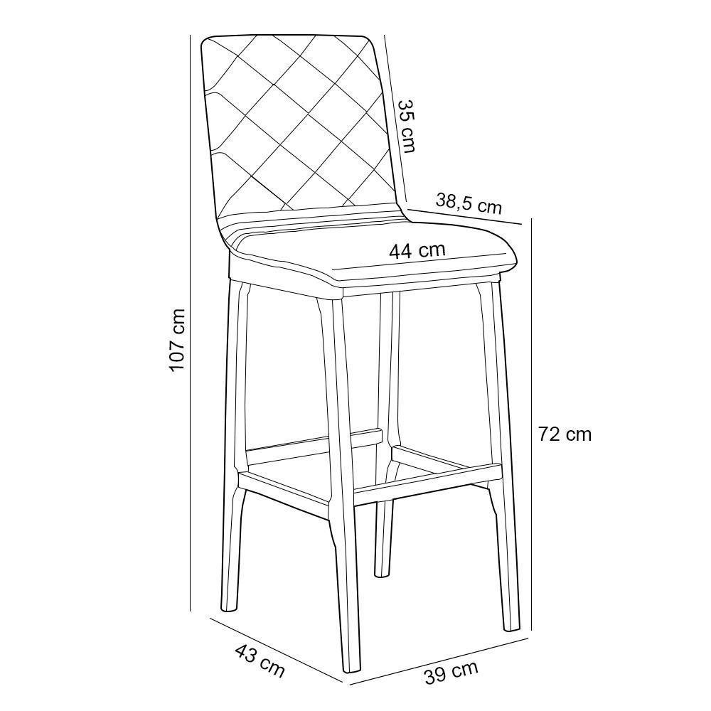 Banqueta Alta Cozinha De Jantar Fixa Zoe B04 Bouclê Cru - 5