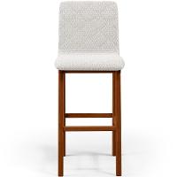 Banqueta Alta Cozinha De Jantar Fixa Zoe B04 Bouclê Cru - 7