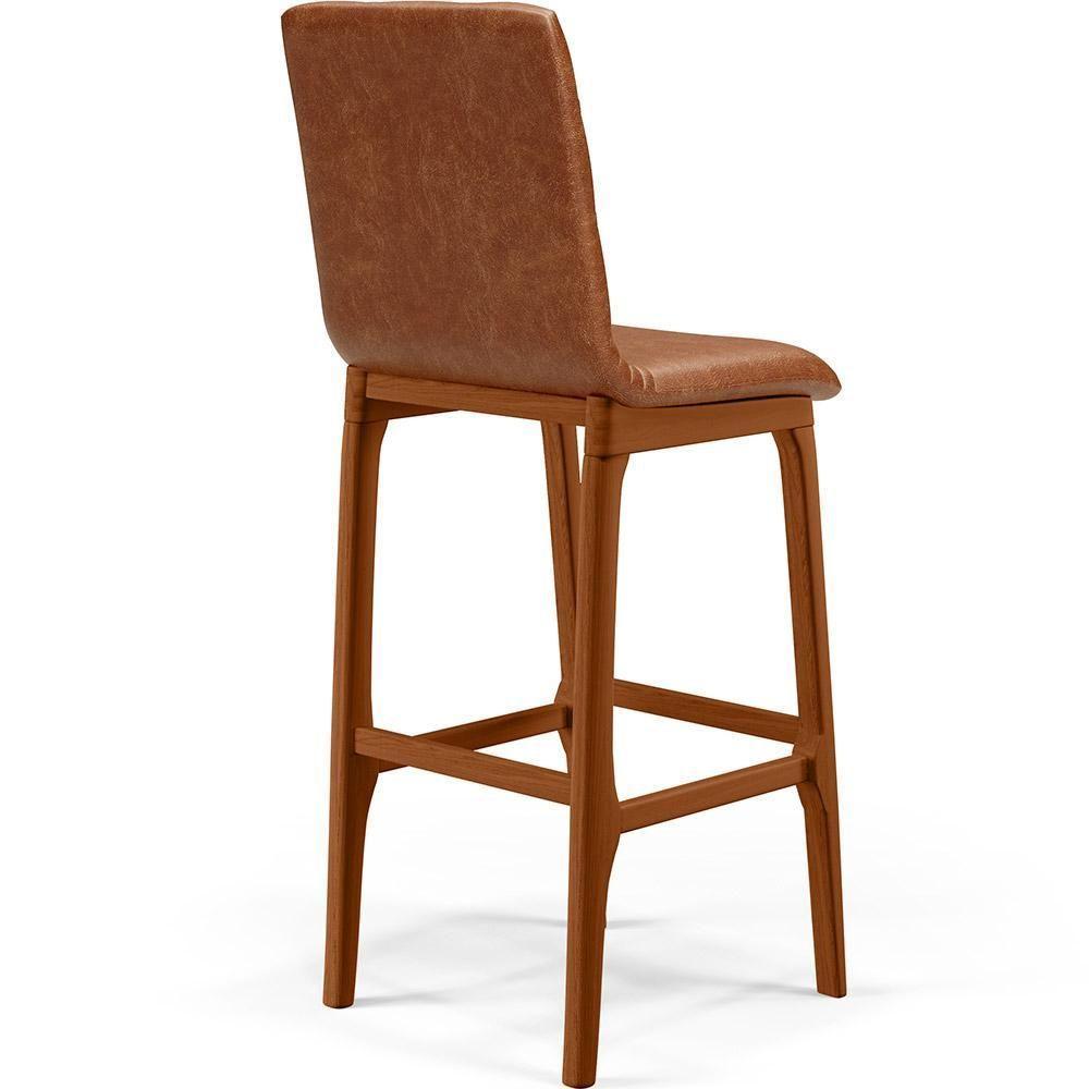 Banqueta Alta Cozinha De Jantar Fixa Zoe B04 Camel - 8