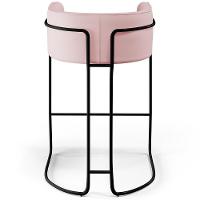 Kit 03 Banquetas Fixa Preto Veludo Rosê C-305