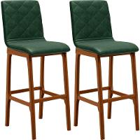 Kit 02 Banquetas Altas Cozinha Zoe B04 Facto Verde Musgo - 1