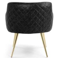 Kit 02 Poltronas D'Ouro Linho Cinza C-416 Corano Preto - 5