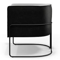 Poltrona Fixa Base Aço Preto Linho Cinza D-315 Corano Preto - 5