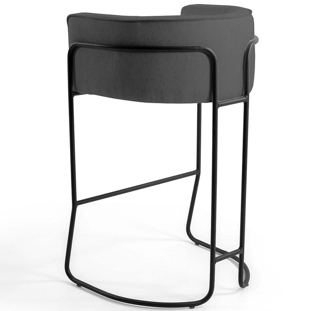 Kit 04 Banquetas Fixa Preto Corano Cinza C-03 - 4