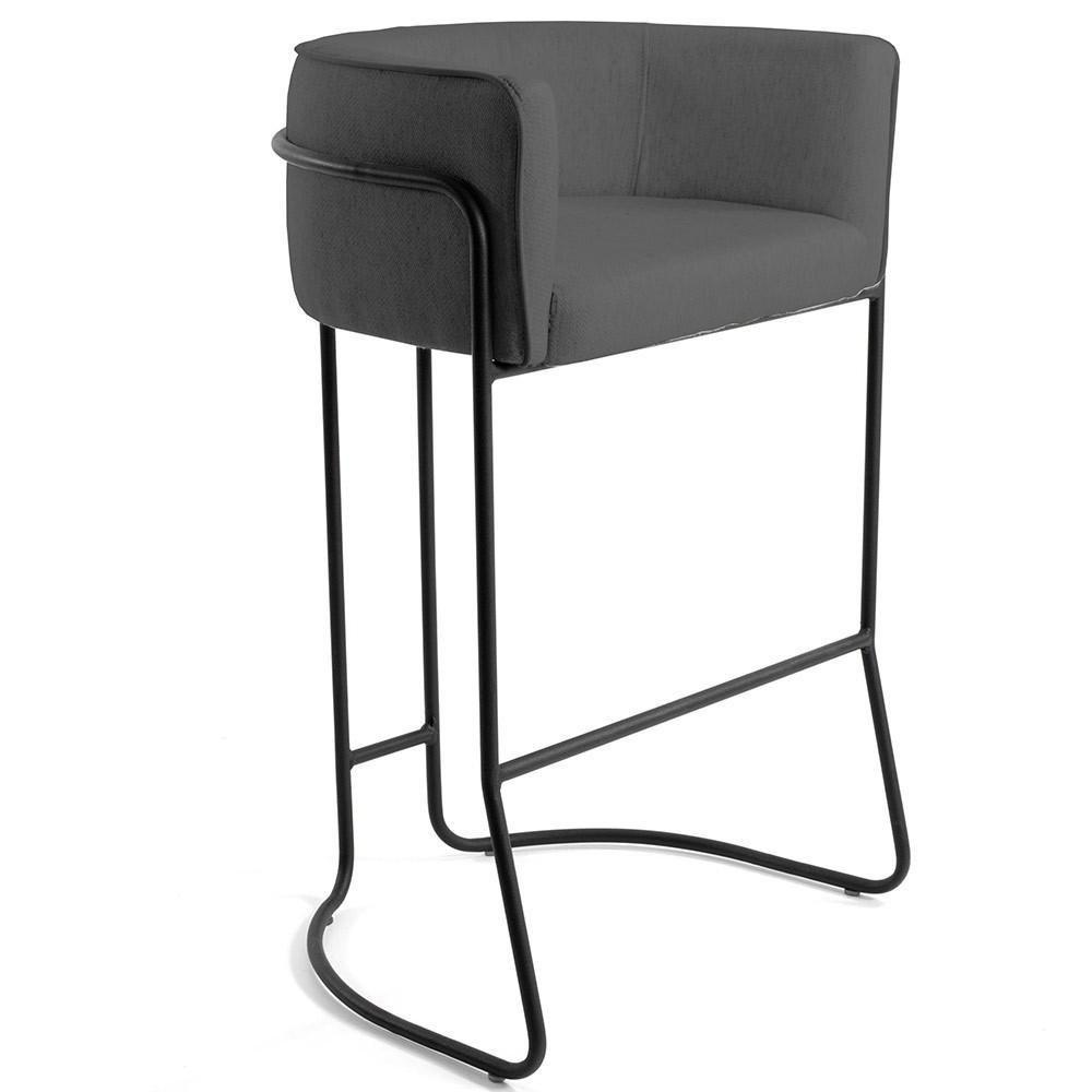 Kit 04 Banquetas Fixa Preto Corano Cinza C-03 - 7