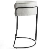 Kit 04 Banquetas Fixa Preto Linho Creme A-48 - 7