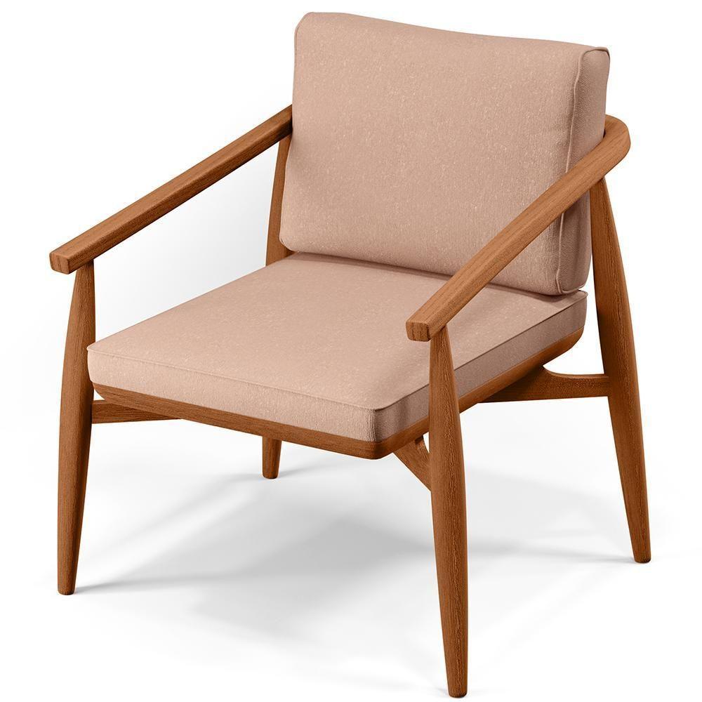 Kit 02 Poltronas Com Cintas De Corano Lavínia B04 Linho Rosê - 4