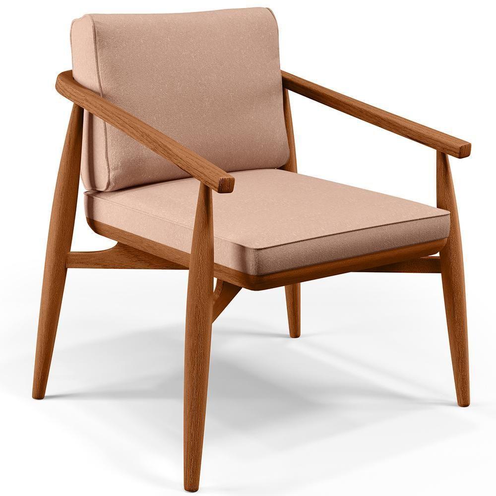 Kit 02 Poltronas Com Cintas De Corano Lavínia B04 Linho Rosê - 8