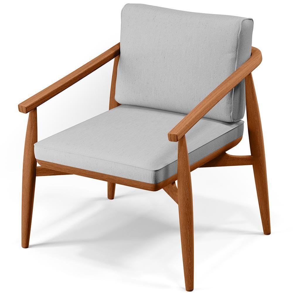 Kit 02 Poltronas Com Cintas De Corano Linho Cinza - 4