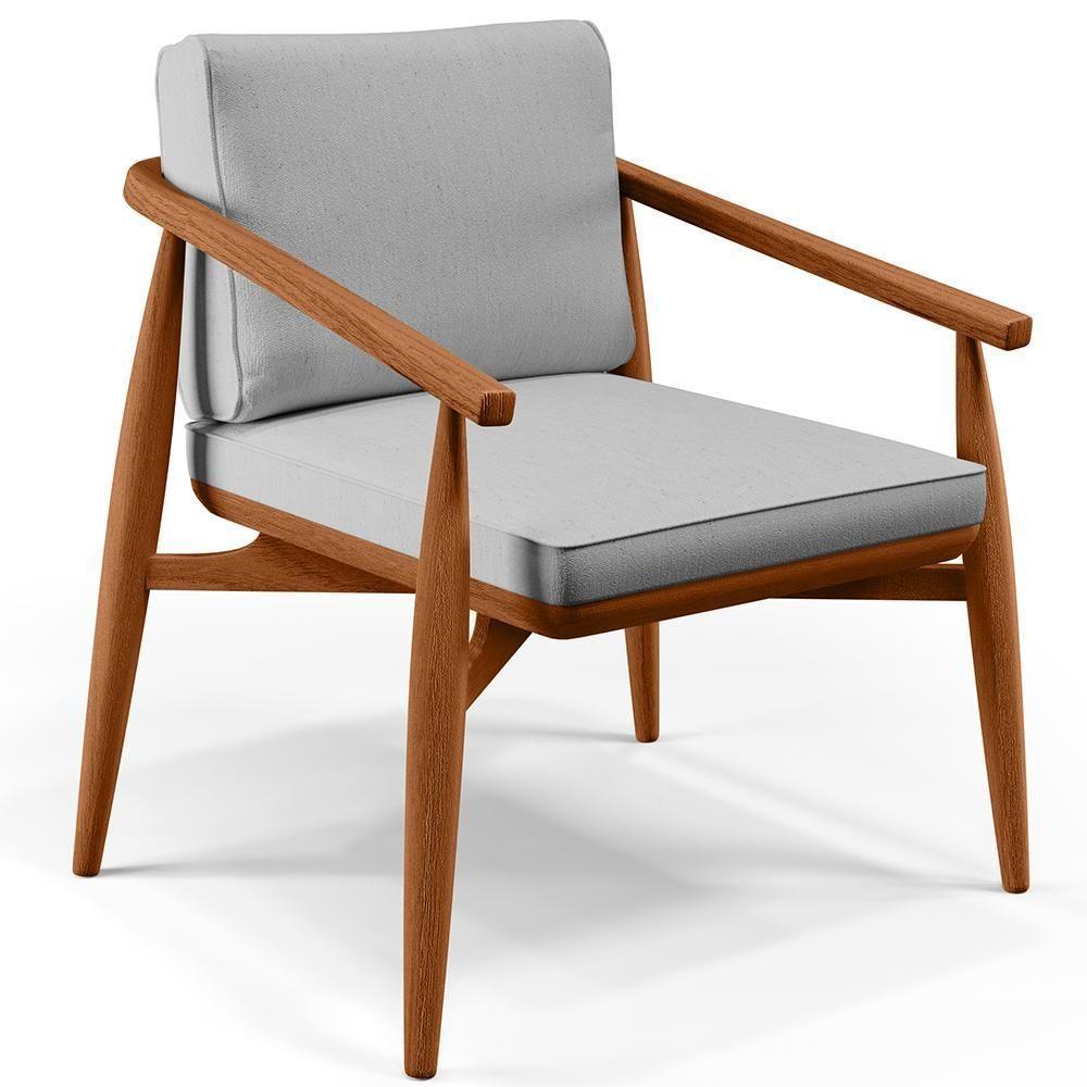 Kit 02 Poltronas Com Cintas De Corano Linho Cinza - 8