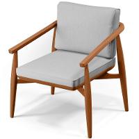 Kit 02 Poltronas Com Cintas De Corano Linho Cinza