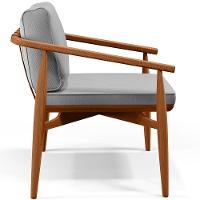 Kit 02 Poltronas Com Cintas De Corano Linho Cinza - 6