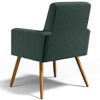 Kit 02 Poltronas Estar Pés Palito Linho Verde Musgo - 10