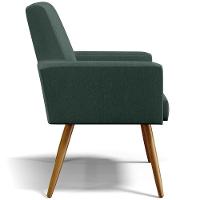 Kit 02 Poltronas Estar Pés Palito Linho Verde Musgo - 13