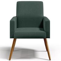 Kit 02 Poltronas Estar Pés Palito Linho Verde Musgo - 14