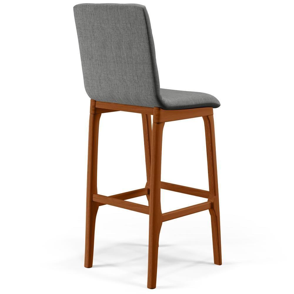 Kit 04 Banquetas Altas Zoe Linho Cinza Escuro - 3