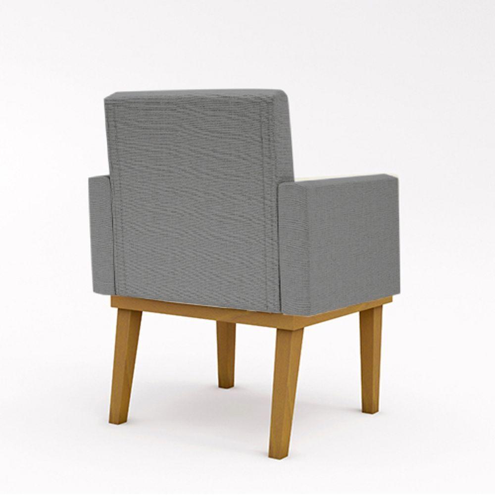 Kit 04 Poltronas Reforçada Balaqui Linho linho Grafite - 7