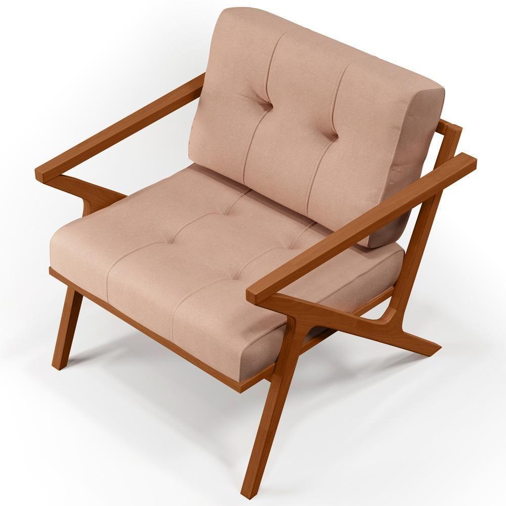 Kit 02 Poltronas Com Cintas De Corano Laís B04 Linho Rosê - 3