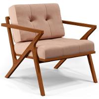 Kit 02 Poltronas Com Cintas De Corano Laís B04 Linho Rosê - 8