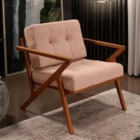 Kit 02 Poltronas Com Cintas De Corano Laís B04 Linho Rosê - 9