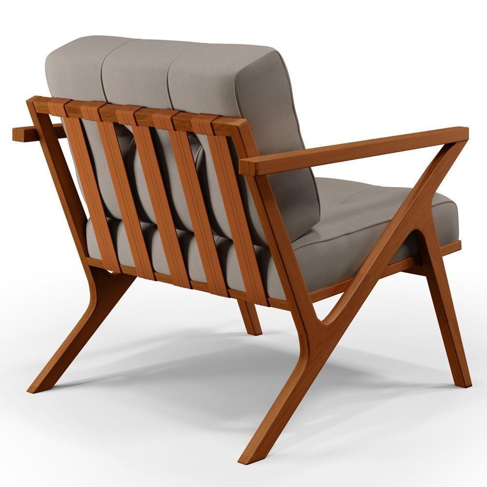 Kit 02 Poltronas Com Cintas De Corano Laís B04 Linho Bege - 3