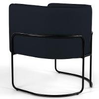 Poltrona Fixa Base De Aço Preto Betina D02 Corano Preto C-05 - 3