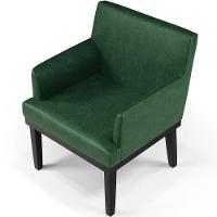 Kit 02 Poltronas Base Preto Beatriz W01 Facto Verde Musgo - 7